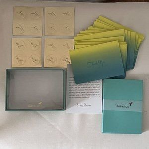 PAPYRUS PACK OF 16 THANK YOU NOTE CARDS W ENVELOPES OMBRE TURQUOISE BLUE YELLOW